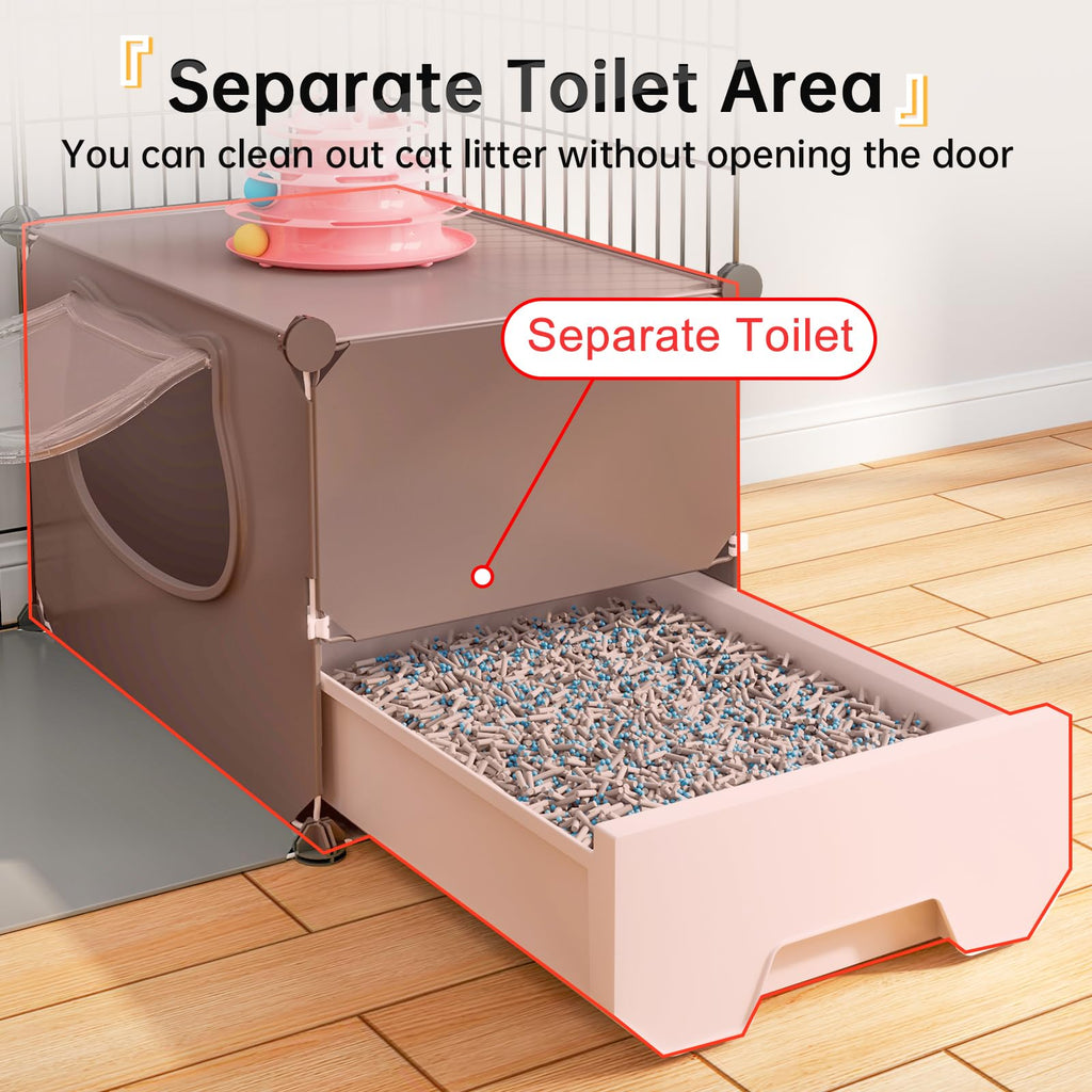 Large 4-Tier Cat Cage with Litter Box S878