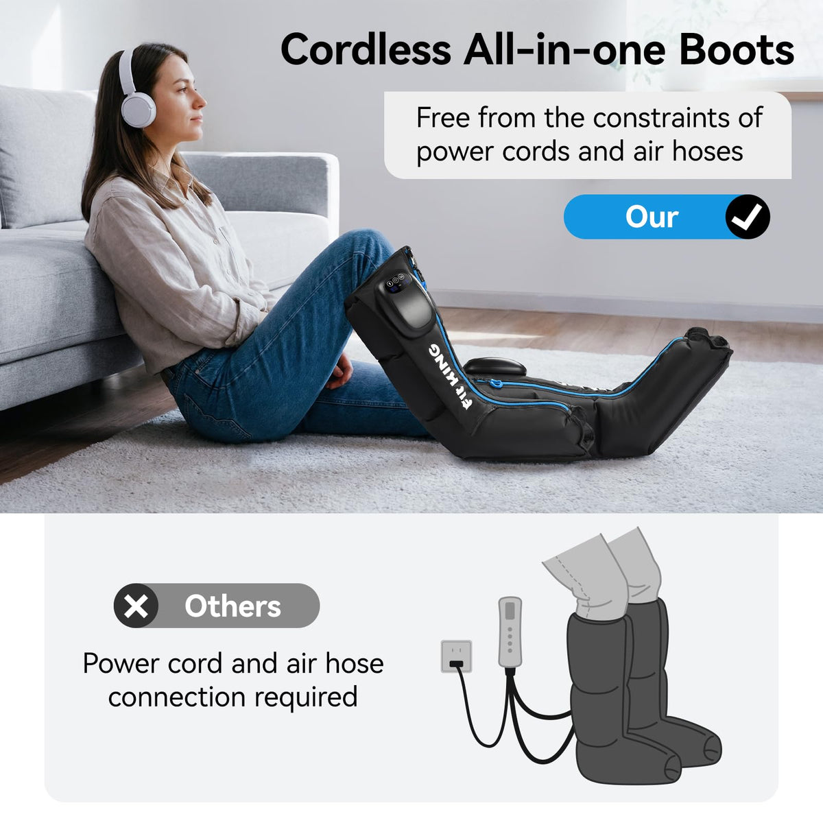 Cordless Foot and Calf Massage Boots V714