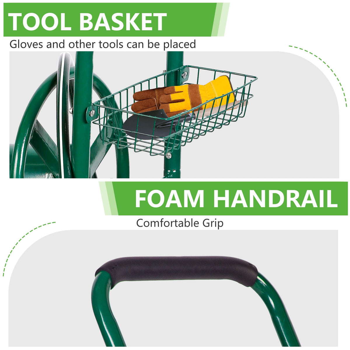 Garden Hose Reel Cart with 4 Wheels C2778