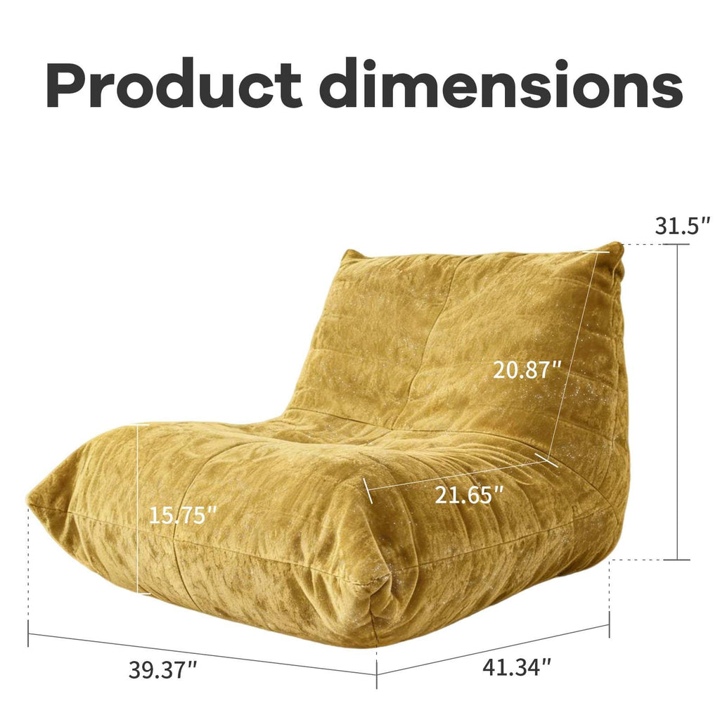 Yellow Memory Foam Bean Bag Chair E185513
