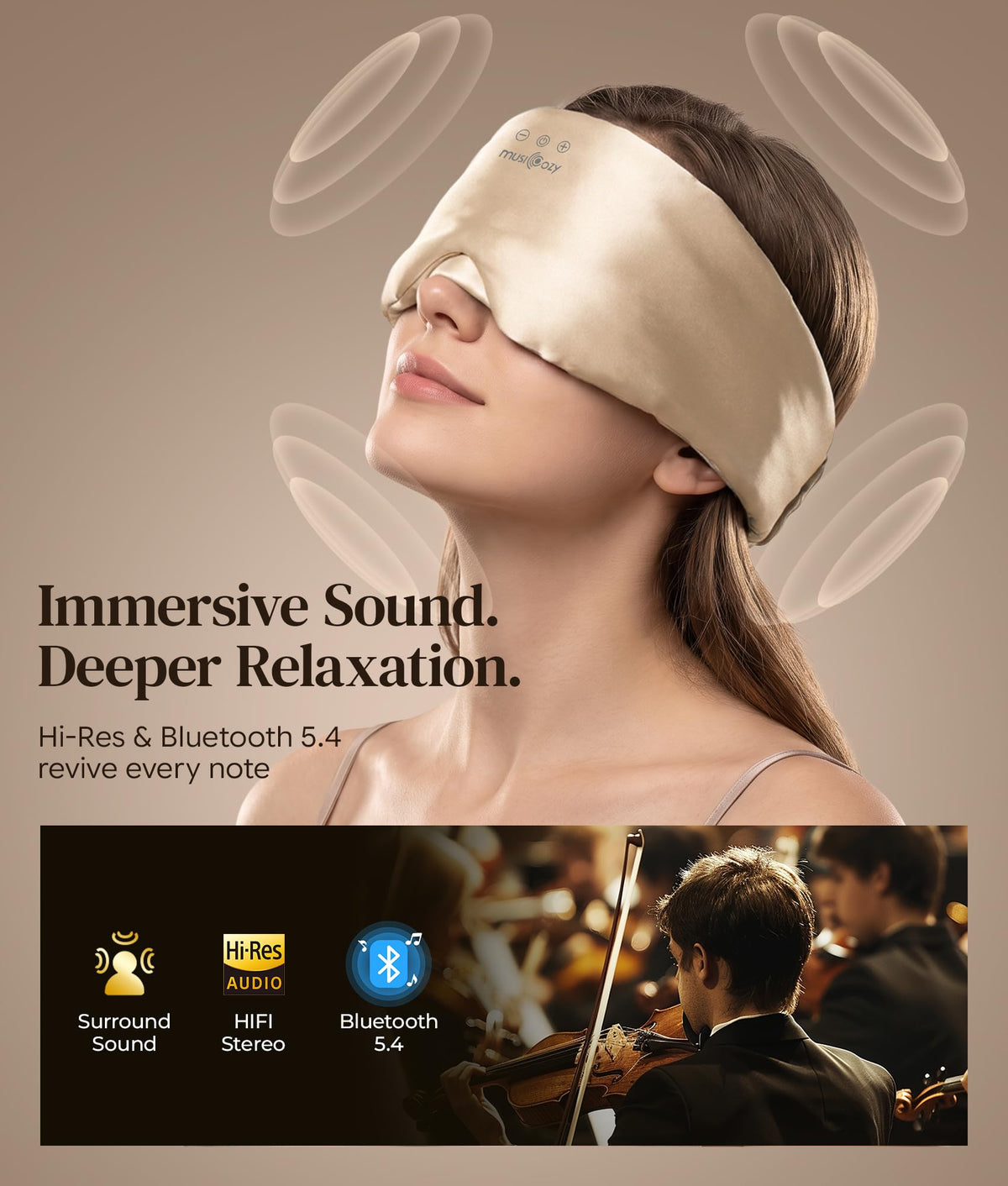 Silk Sleep Mask Bluetooth Headphones B852