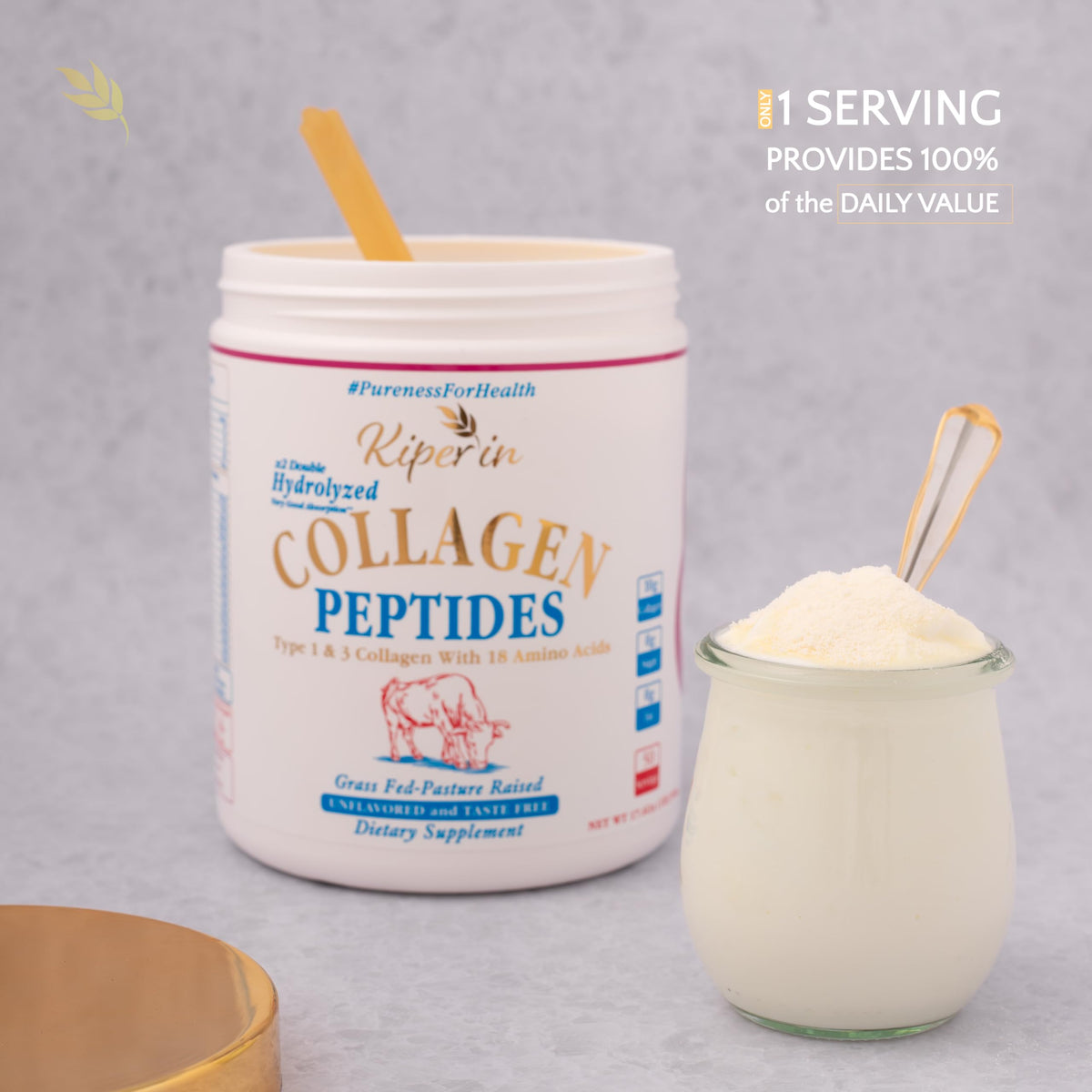 Hydrolyzed Collagen Peptides Type I & III Unflavored 50 Servings F53406