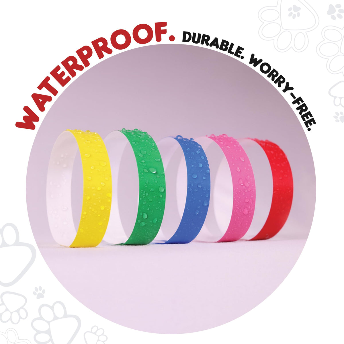 20 Inch 500 Count Waterproof Writable Tear-Resistant Pet ID Collars S562346