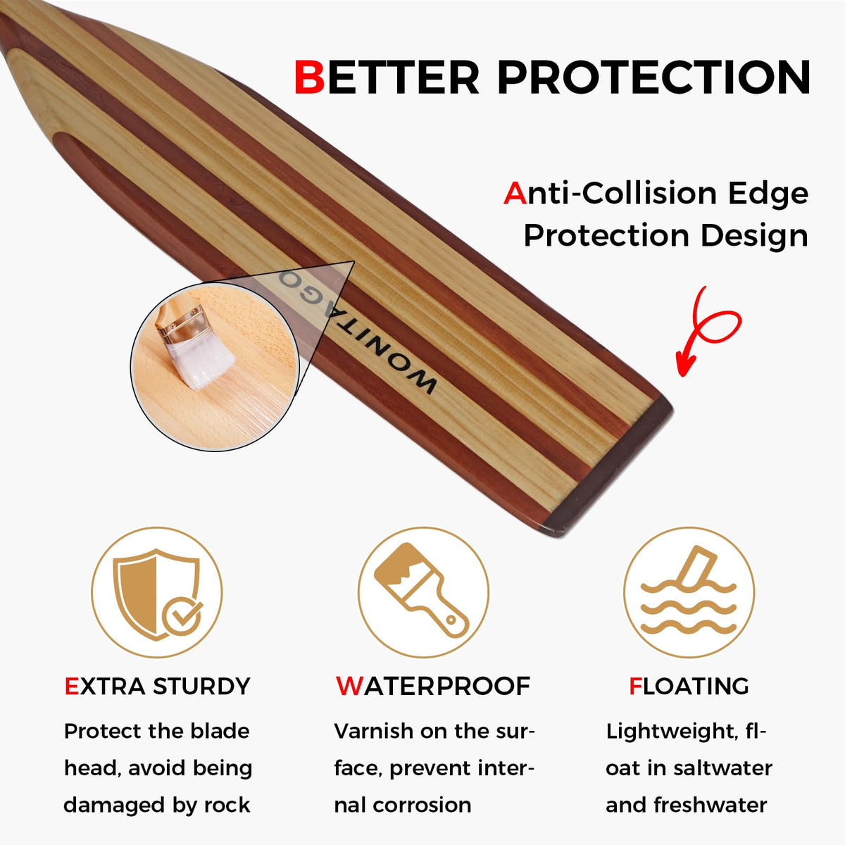 Wooden Canoe Paddle I6108