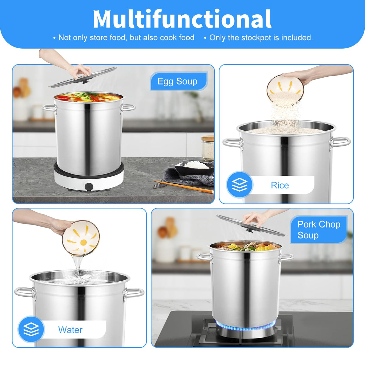 35L Stainless Steel Stockpot with Lid G30457