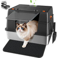 Stainless Steel High Sided Enclosed Litter Box with Lid V266