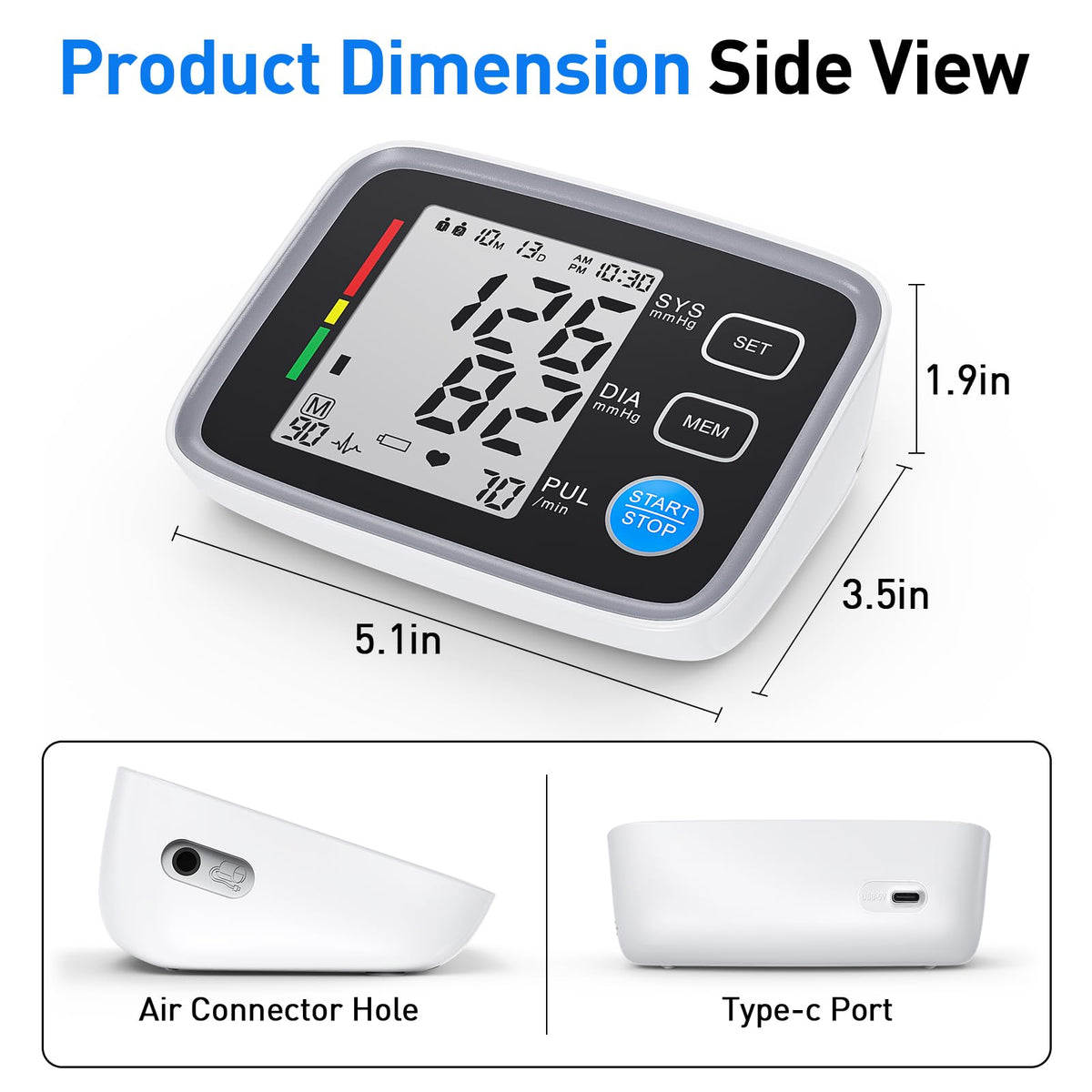 Upper Arm Blood Pressure Monitor 2 Cuff Sizes A2760