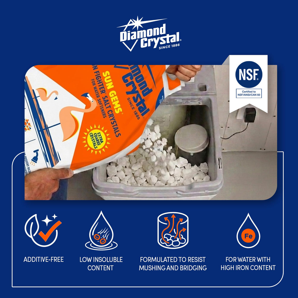 Water Softener Salt Crystals, 40 lbs U63318