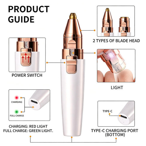 2 in 1 Electric Facial Hair Removal with LED Light Y117267