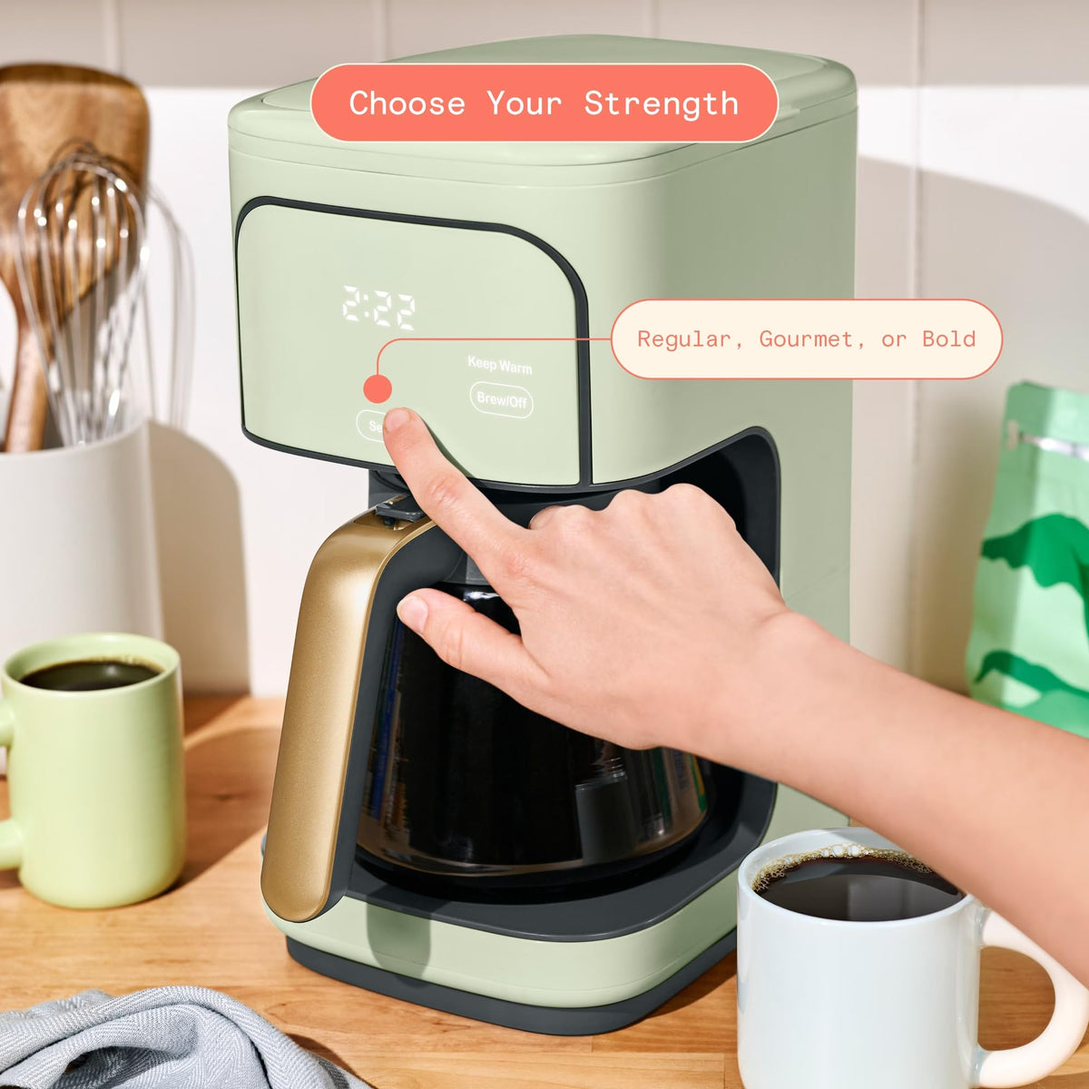 Sage Green 12-Cup Programmable Drip Coffee Maker Q183306