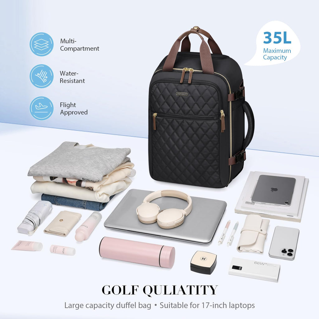 Black Rolling Laptop Backpack with Wheels H836