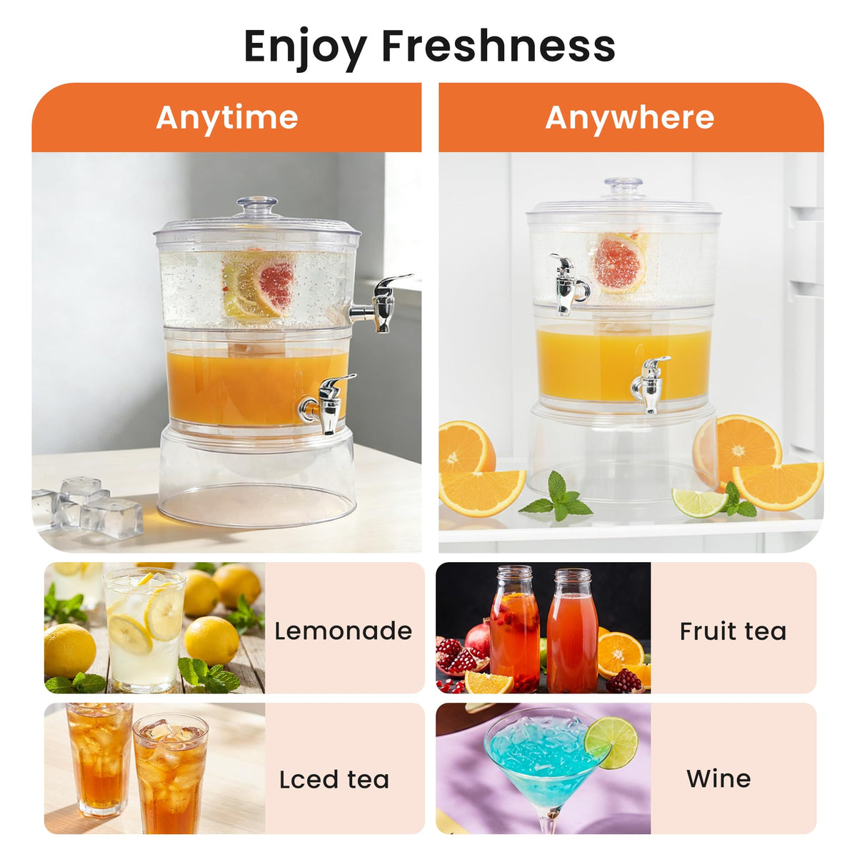 2 Gallon Beverage Dispenser with Stand V90697