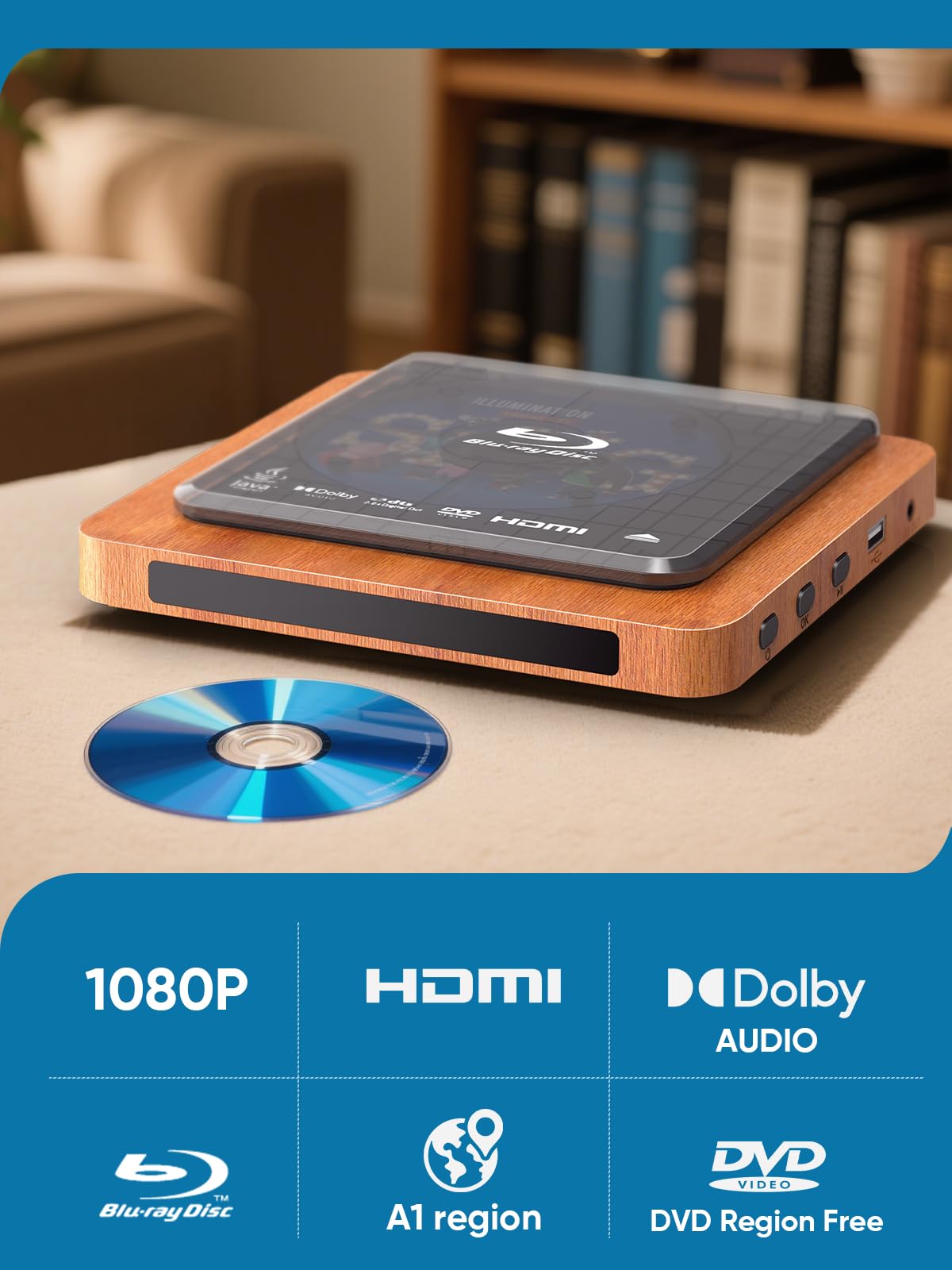 Blu-ray Player with HDMI/AV Cables & Remote Y1016