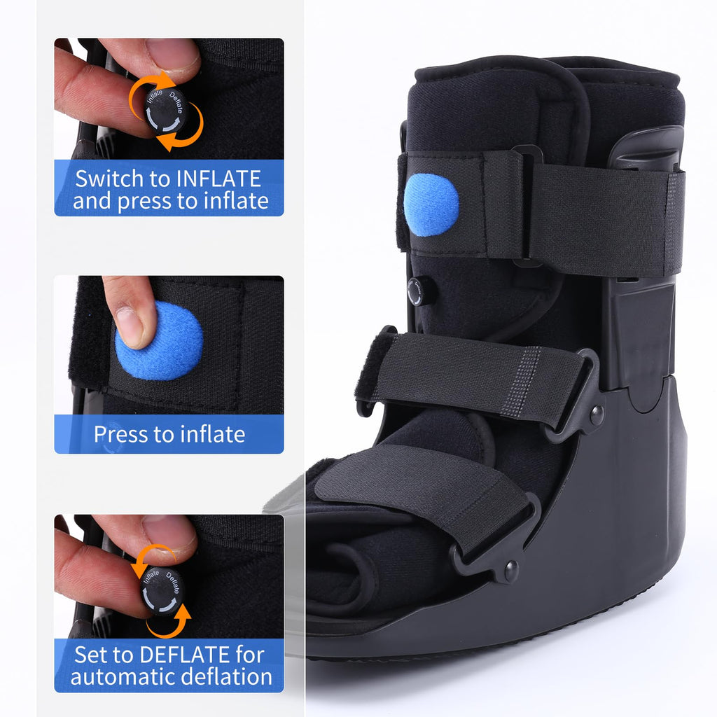 Black Medium Inflatable Walking Boot H416
