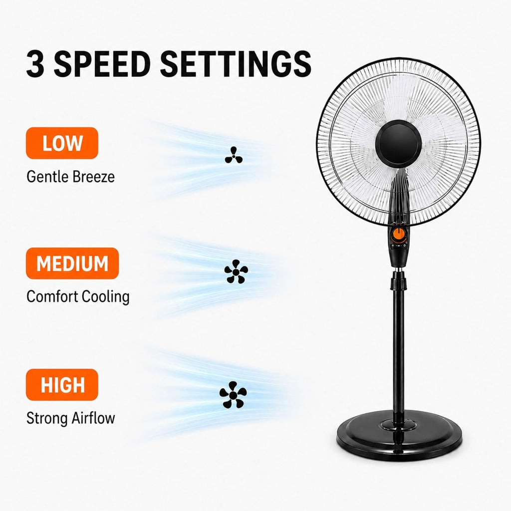 Rechargeable Pedestal Fan with Solar Panel C2015