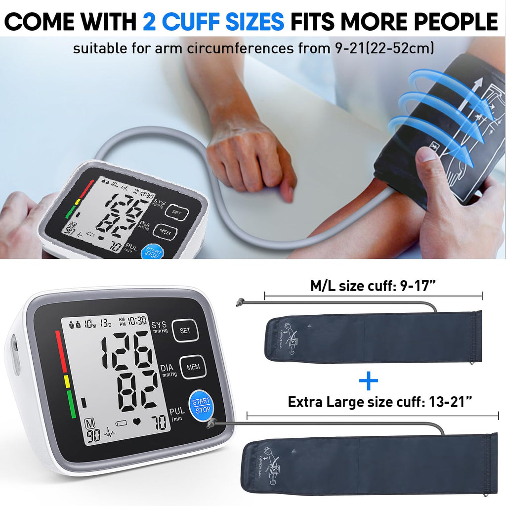 Upper Arm Blood Pressure Monitor 2 Cuff Sizes A2760