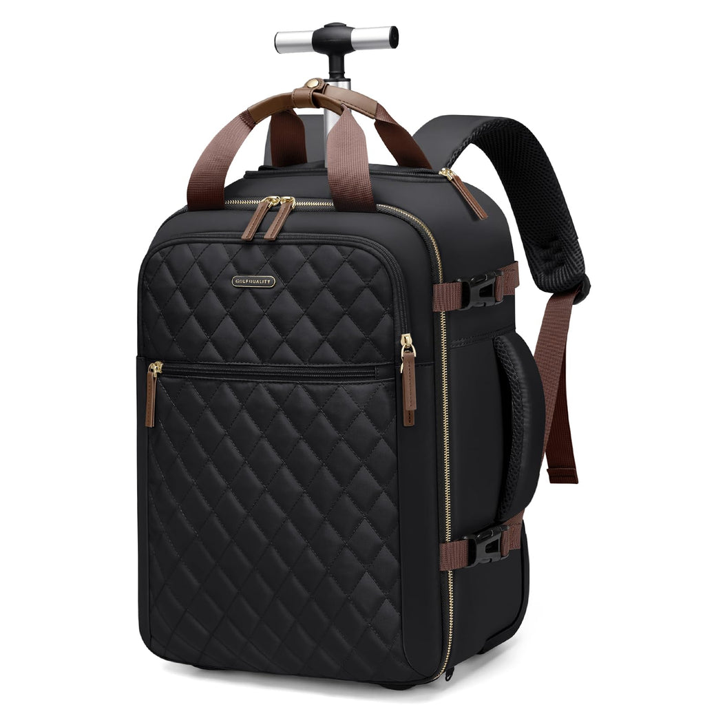 Black Rolling Laptop Backpack with Wheels H836