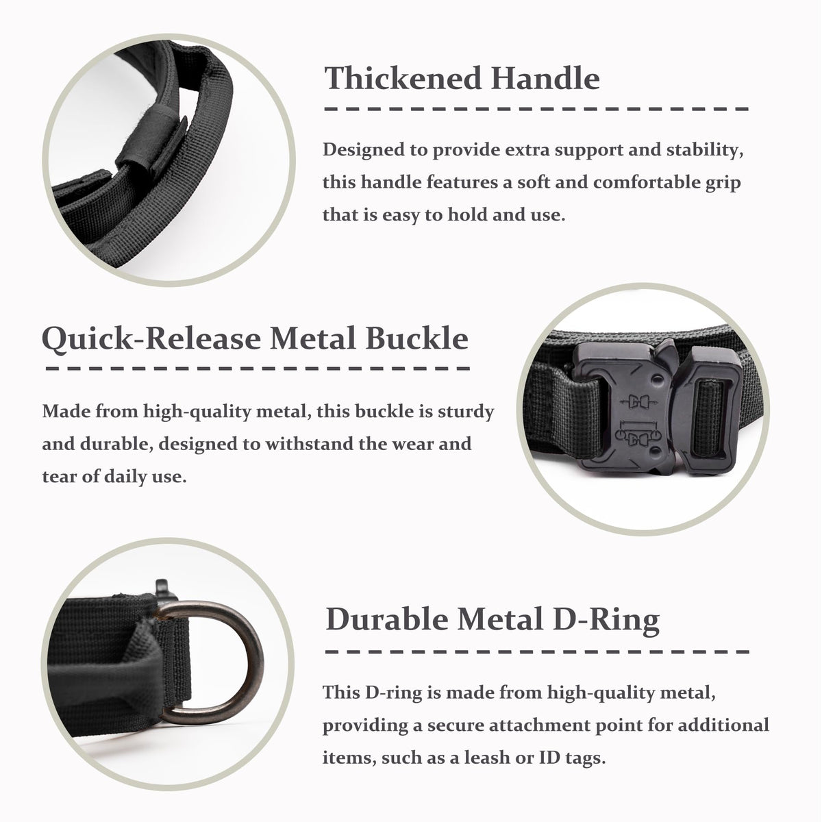 Adjustable Nylon Tactical Dog Collar Q778791