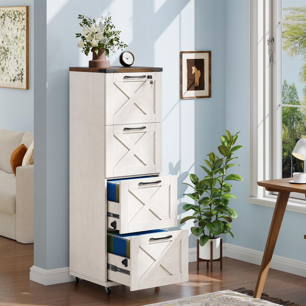 White 4 Drawer Office Filing Cabinet H87157