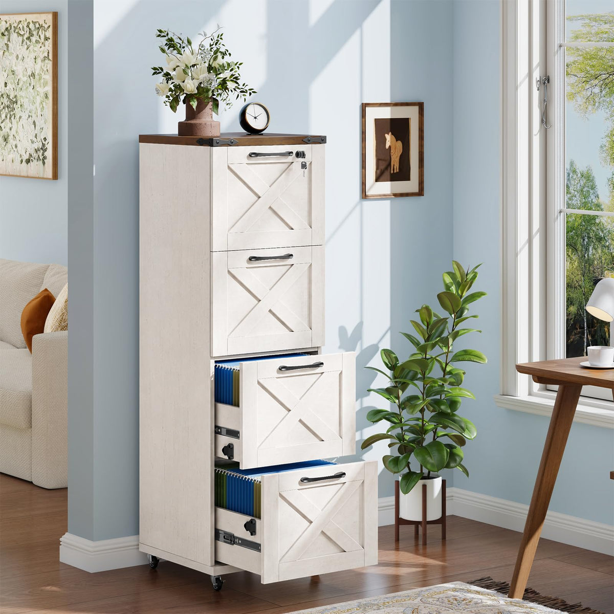 White 4 Drawer Office Filing Cabinet H87157