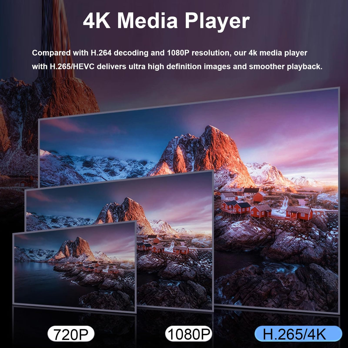 4K Ultra HD Digital Media Player with Remote Control C1790