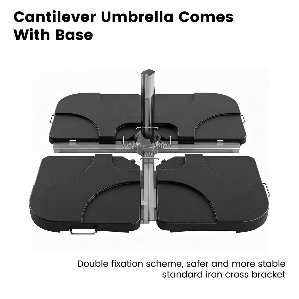 Cantilever Umbrella with Base and Lights T6783