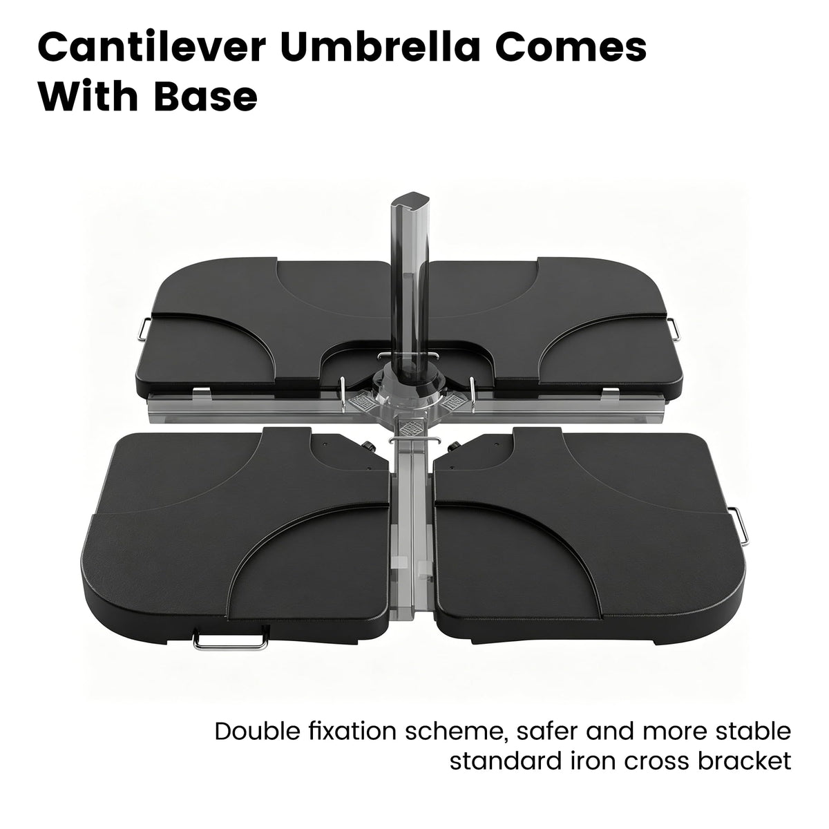 Cantilever Umbrella with Base and Lights T6783