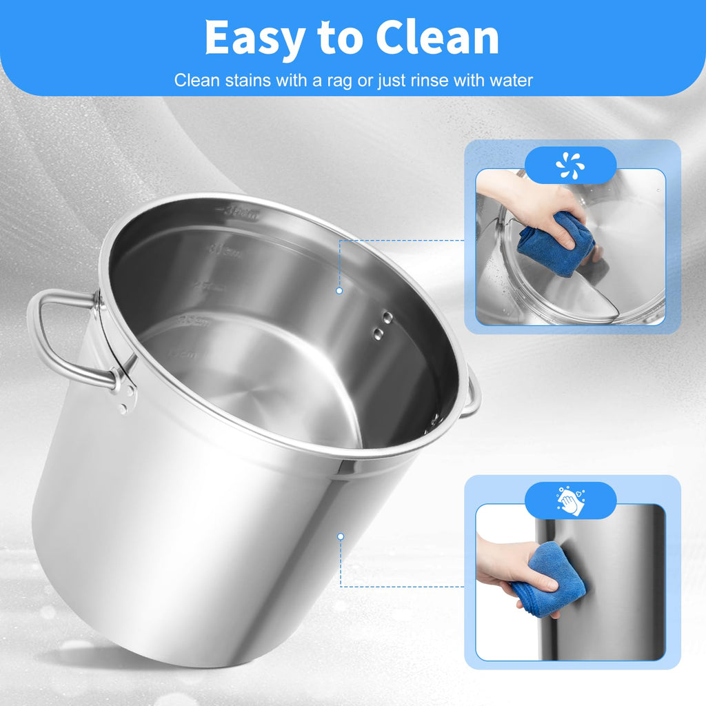 35L Stainless Steel Stockpot with Lid G30457