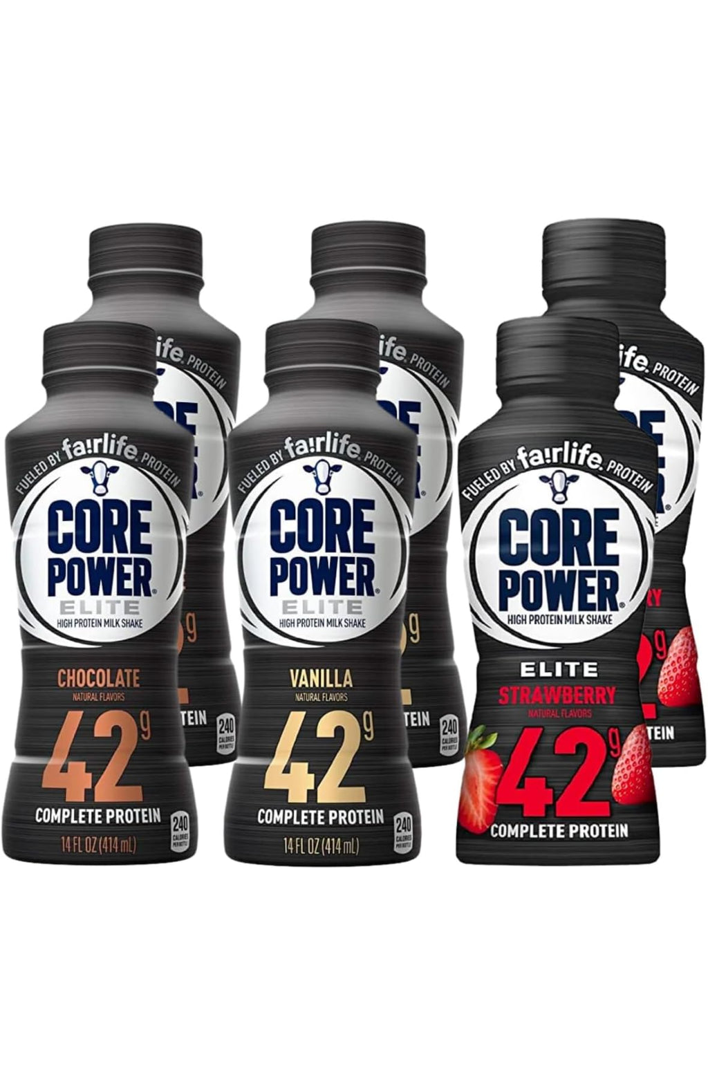 High Protein Milk Shake 42g Pack of 12 3 Flavor Chocolate Vanilla Strawberry A97971