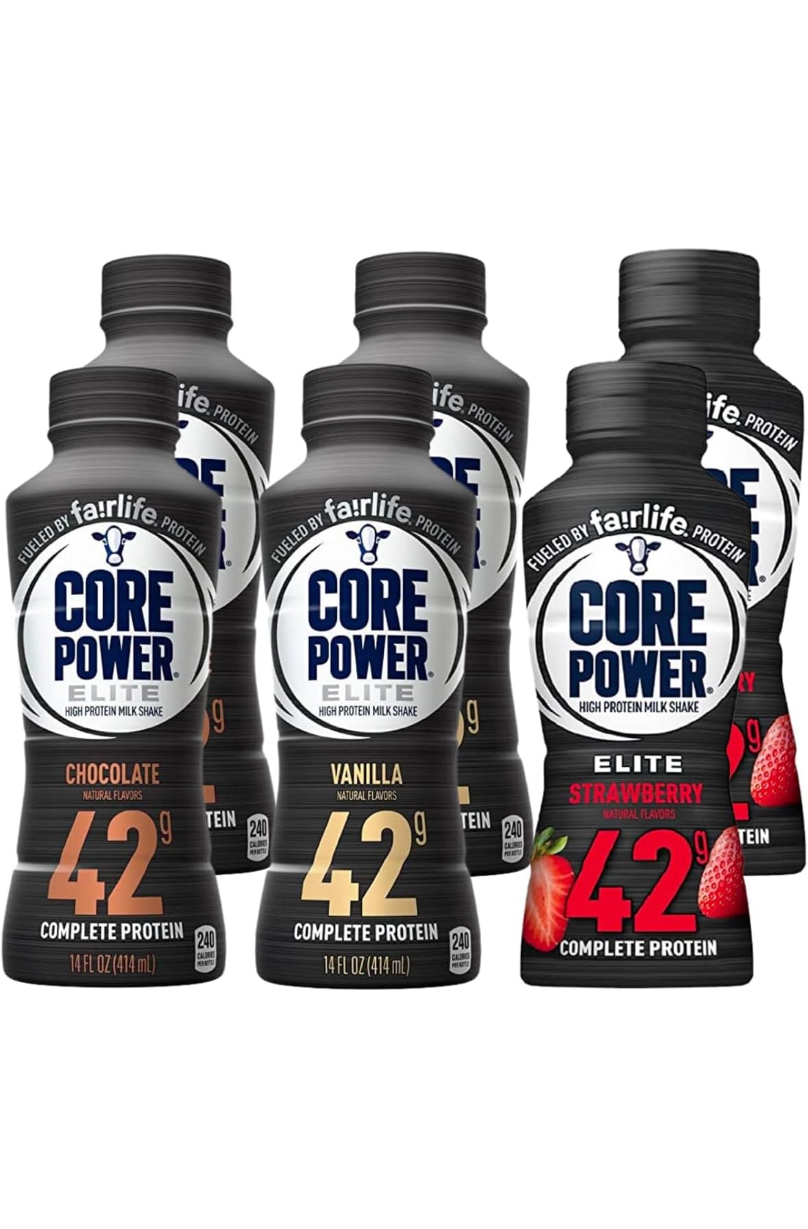 High Protein Milk Shake 42g Pack of 12 3 Flavor Chocolate Vanilla Strawberry A97971