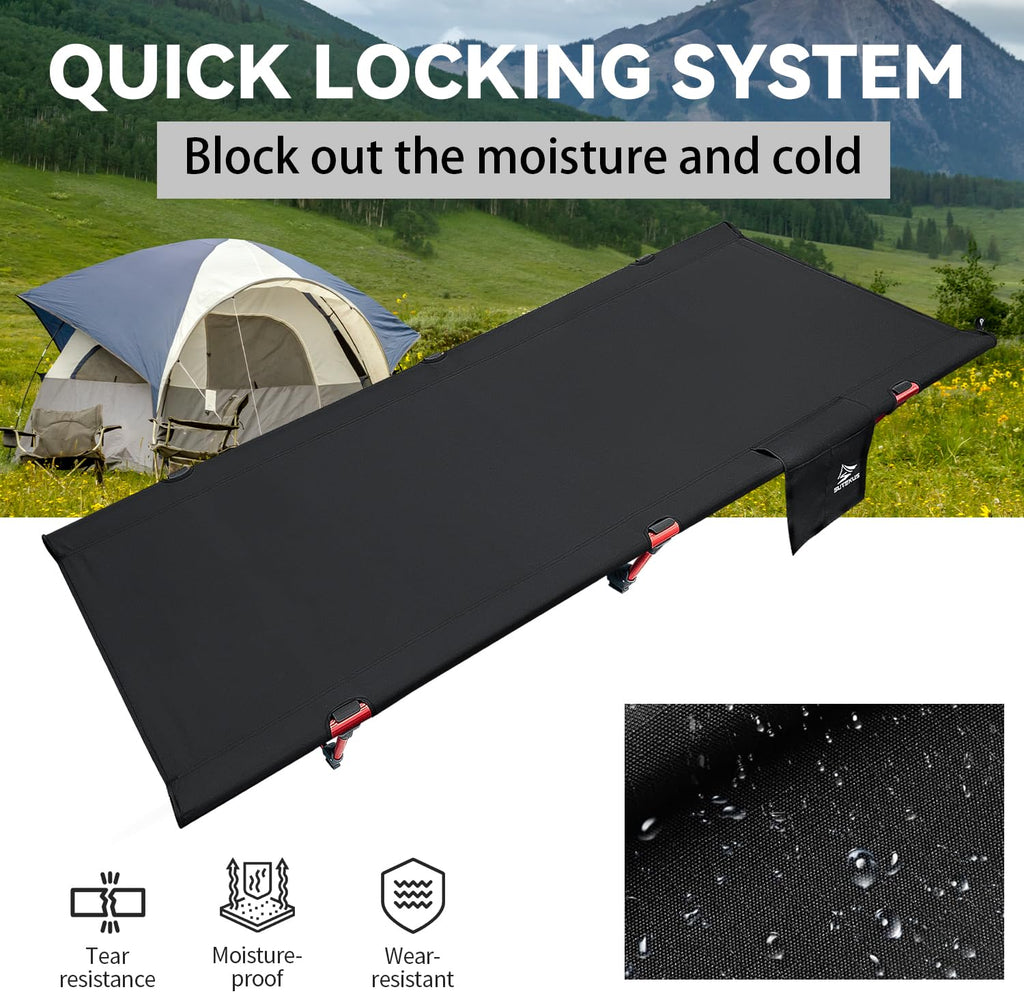 Portable Camping Cot Black U38374