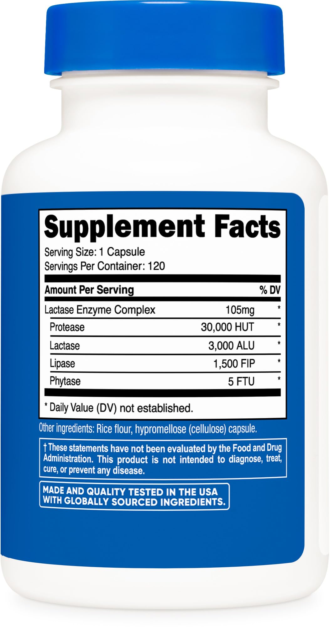 Lactase Enzyme Complex 120 Capsules Gluten-Free N99868
