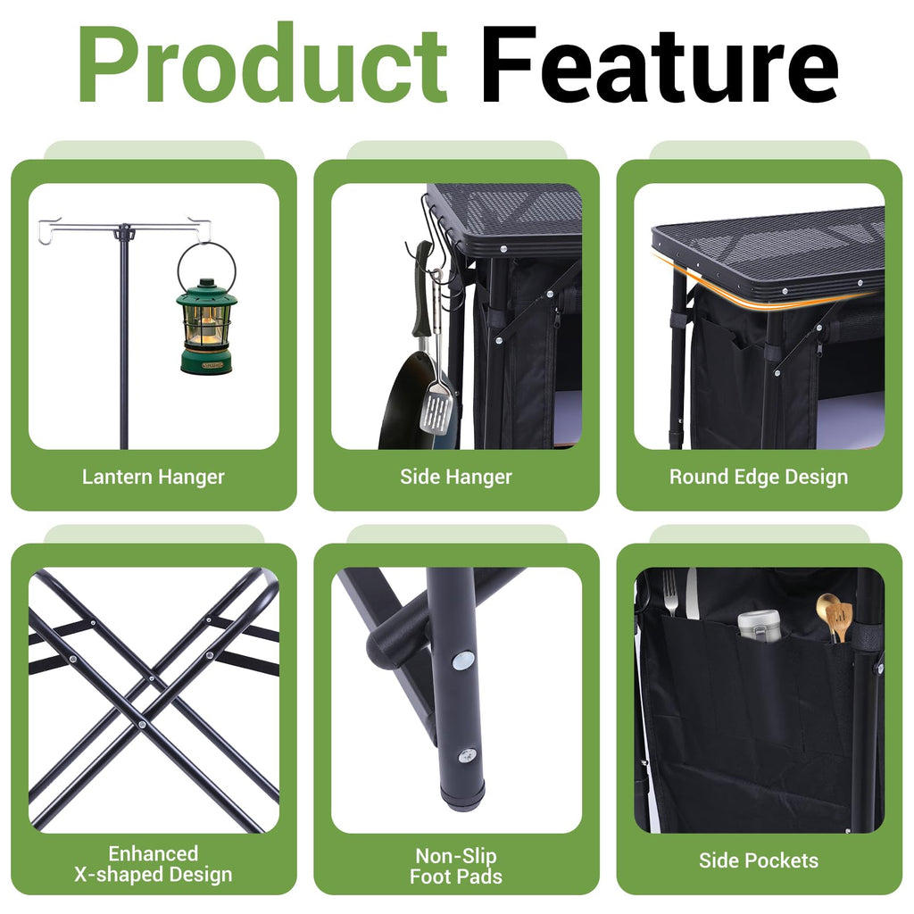Black Portable Folding Camping Table E10570