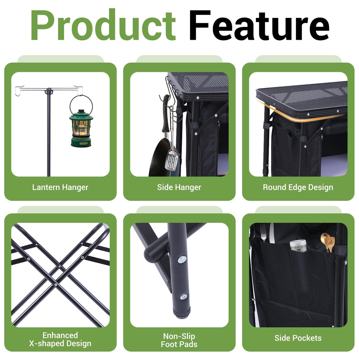 Black Portable Folding Camping Table E10570