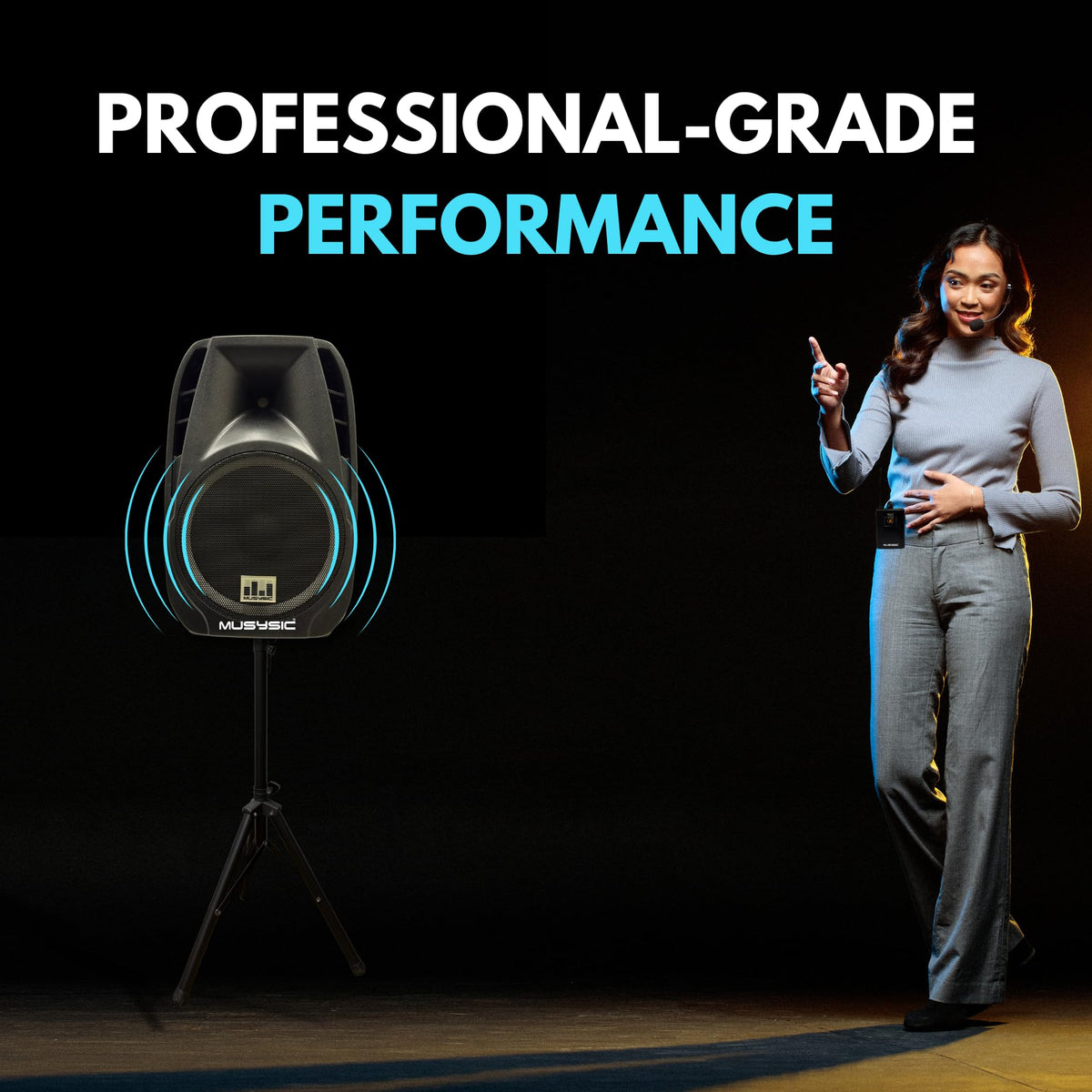 15" 2000W Portable PA Speaker System with Wireless Microphones O534763