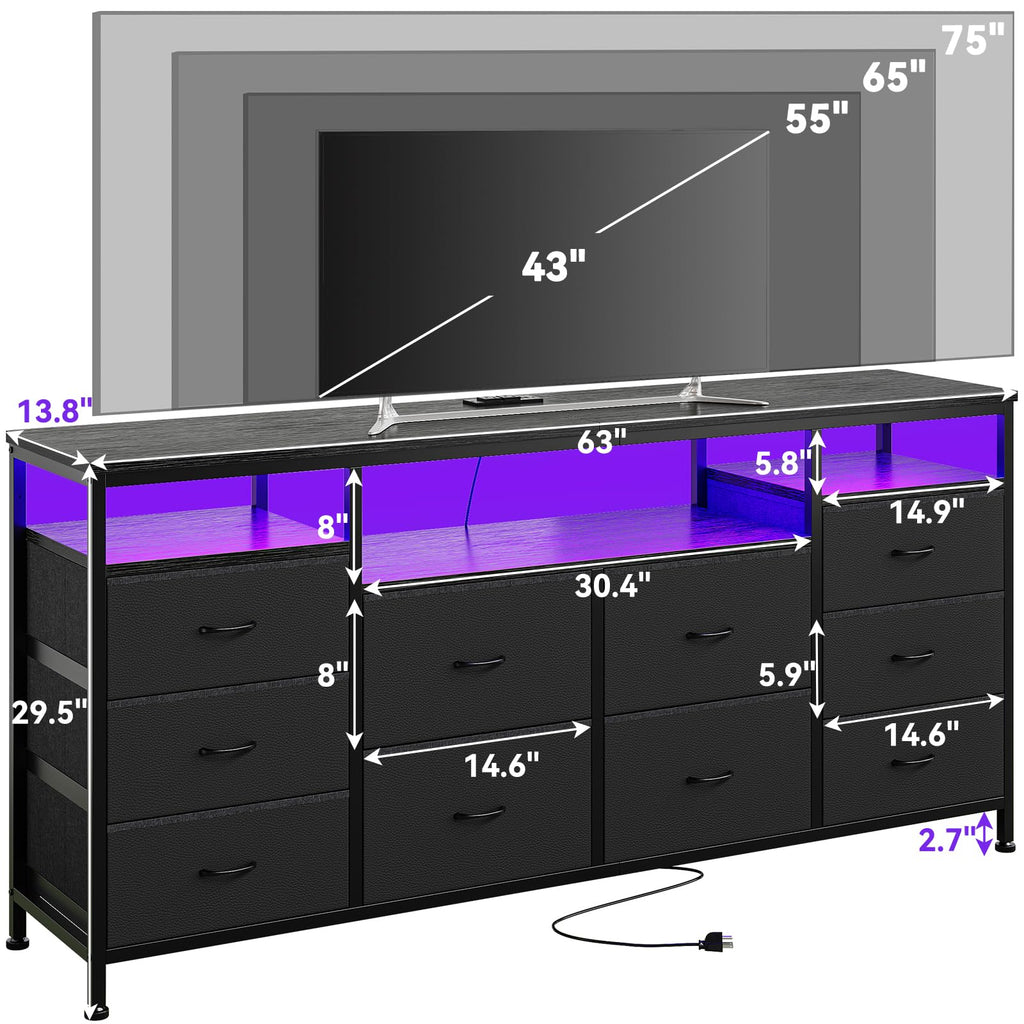 Dresser TV Stand with LED Lights H3184