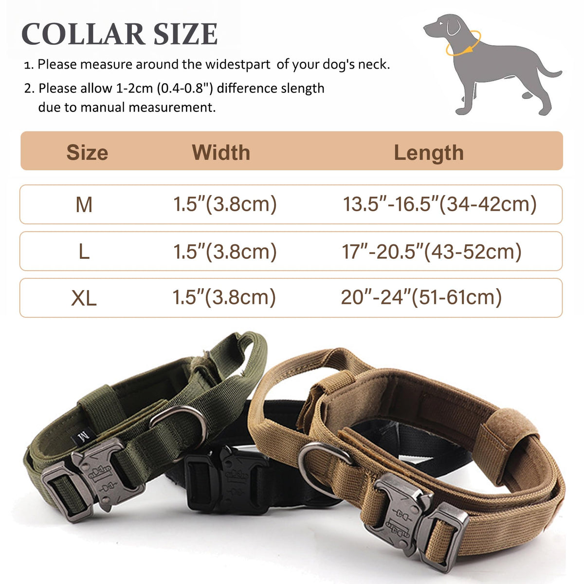Adjustable Nylon Tactical Dog Collar Q778791