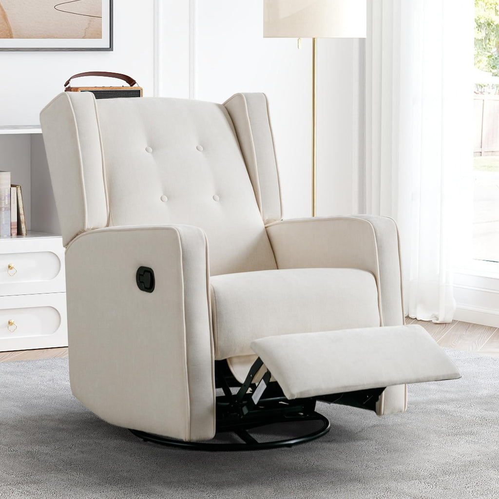 White Swivel Rocker Recliner Chair C738