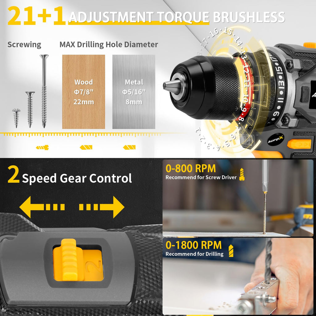 Brushless Compact Cordless Drill Tool Set 135Pcs C7771
