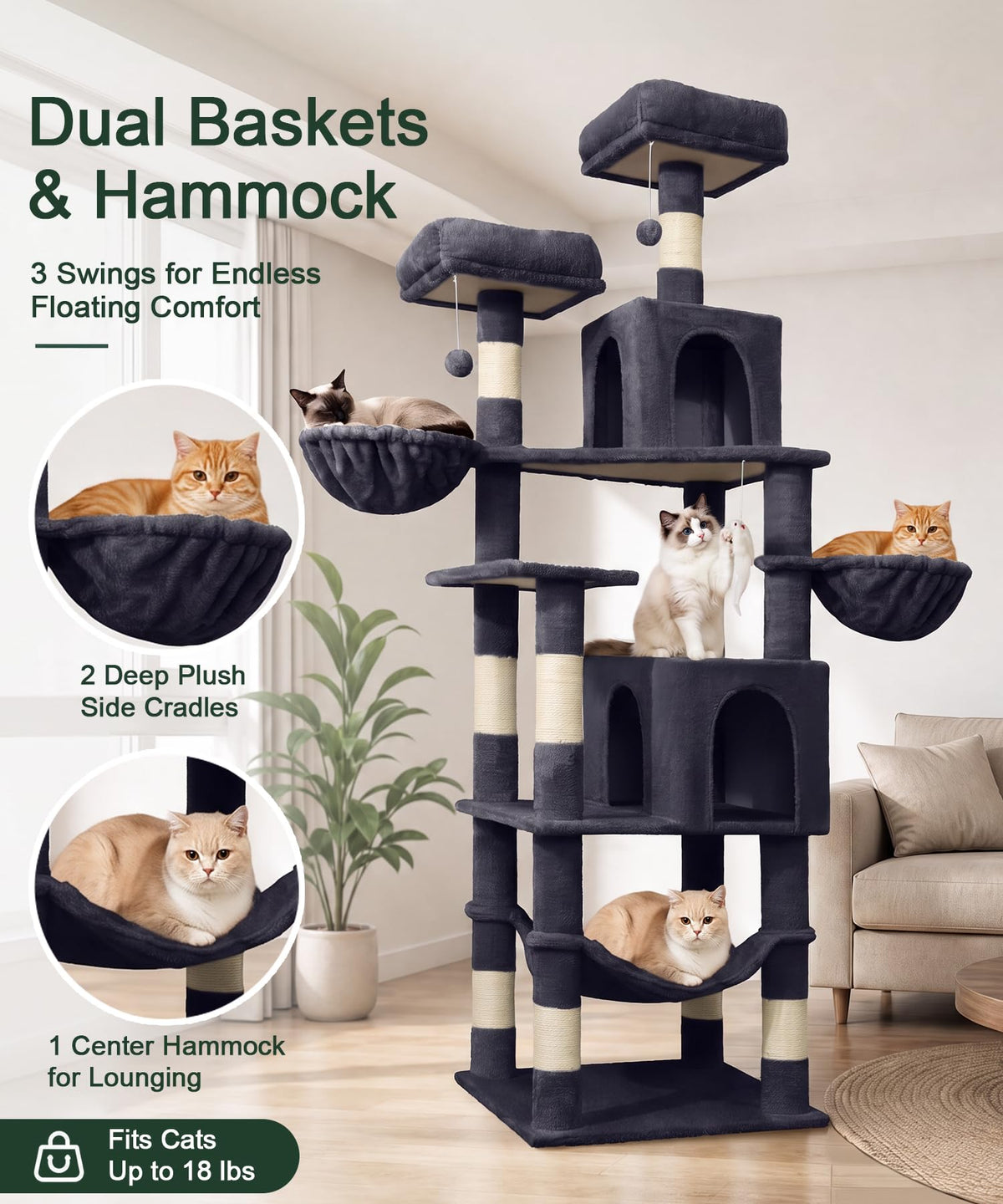 70 Inch Heavy Duty Cat Tree Y98452