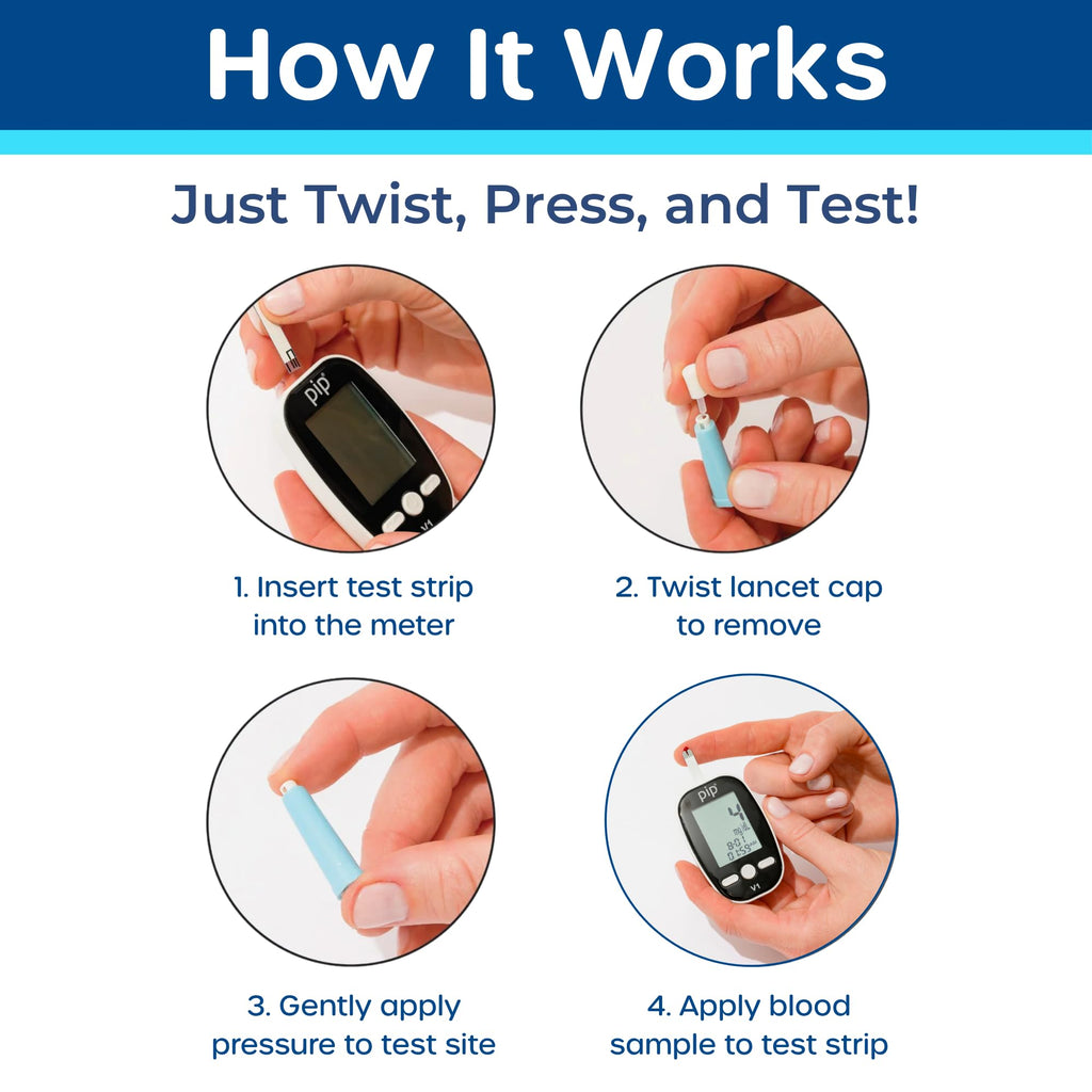 Blood Glucose Monitor Kit with 50 Test Strips and 60 Lancets Q569
