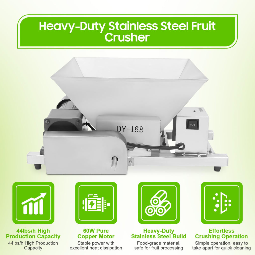 60W Stainless Steel Electric Fruit Crusher 1.06gal W141377