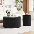 Fluted Round Nesting Coffee Table Set of 2 D12121