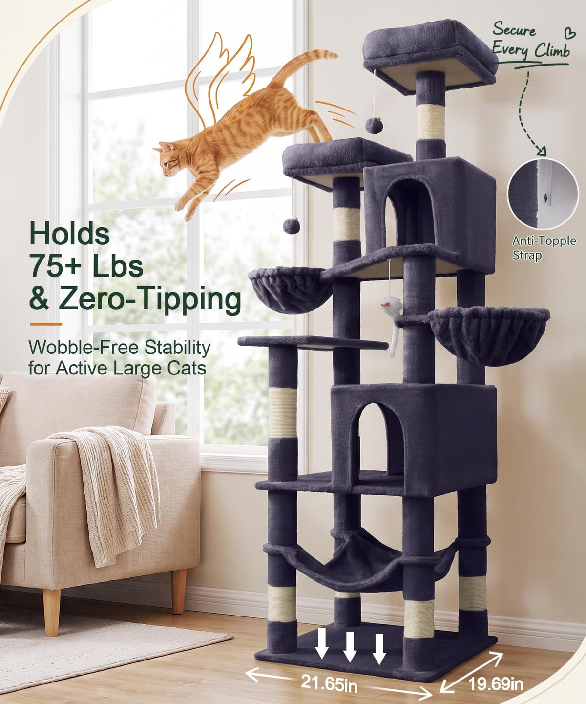 70 Inch Heavy Duty Cat Tree Y98452