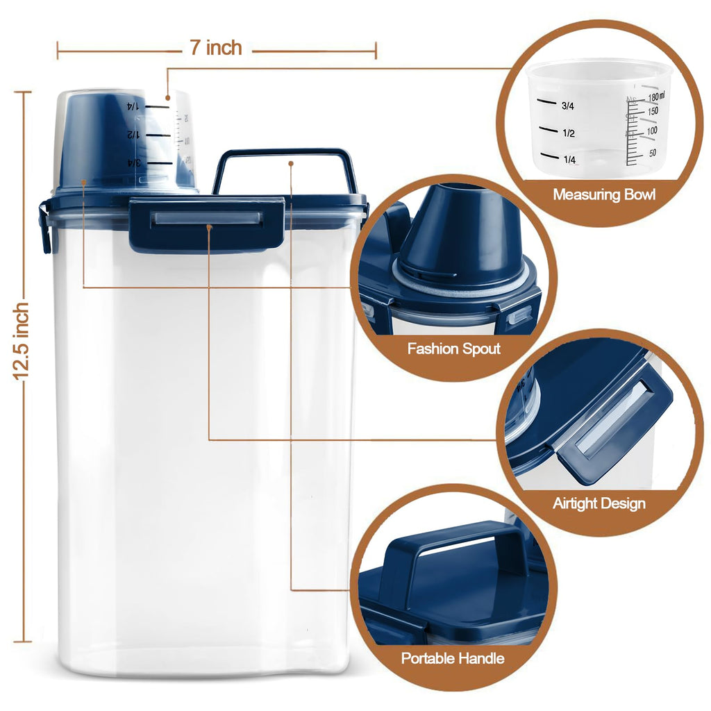 Airtight Pet Food Storage Container with Measuring Cup S429876