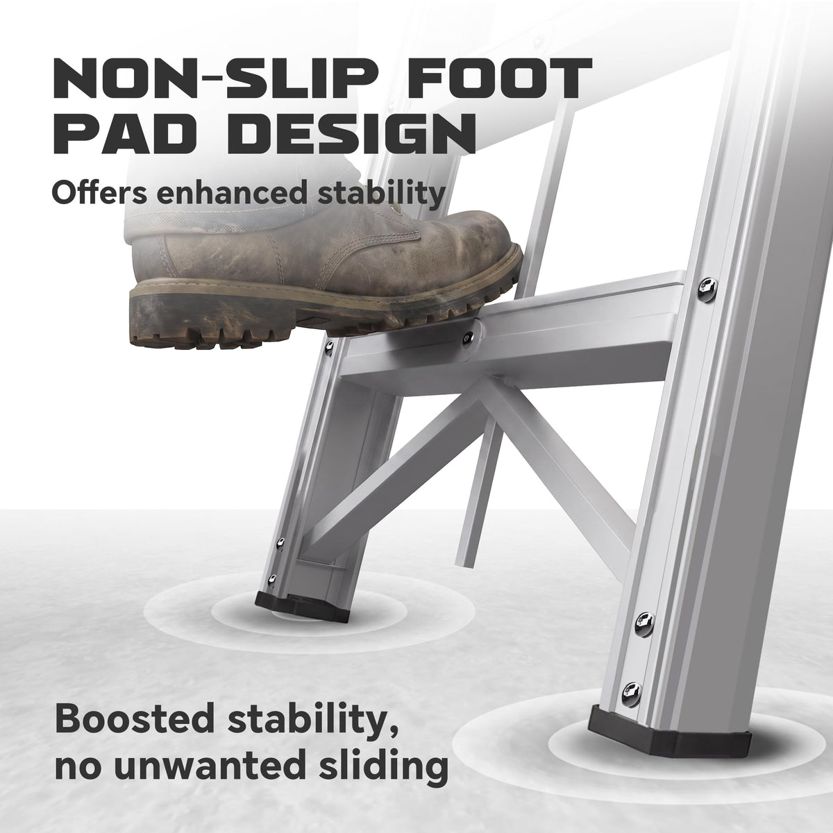 Aluminum Foldable 5-Step Ladder with Wide Anti-Slip Pedal Y277472