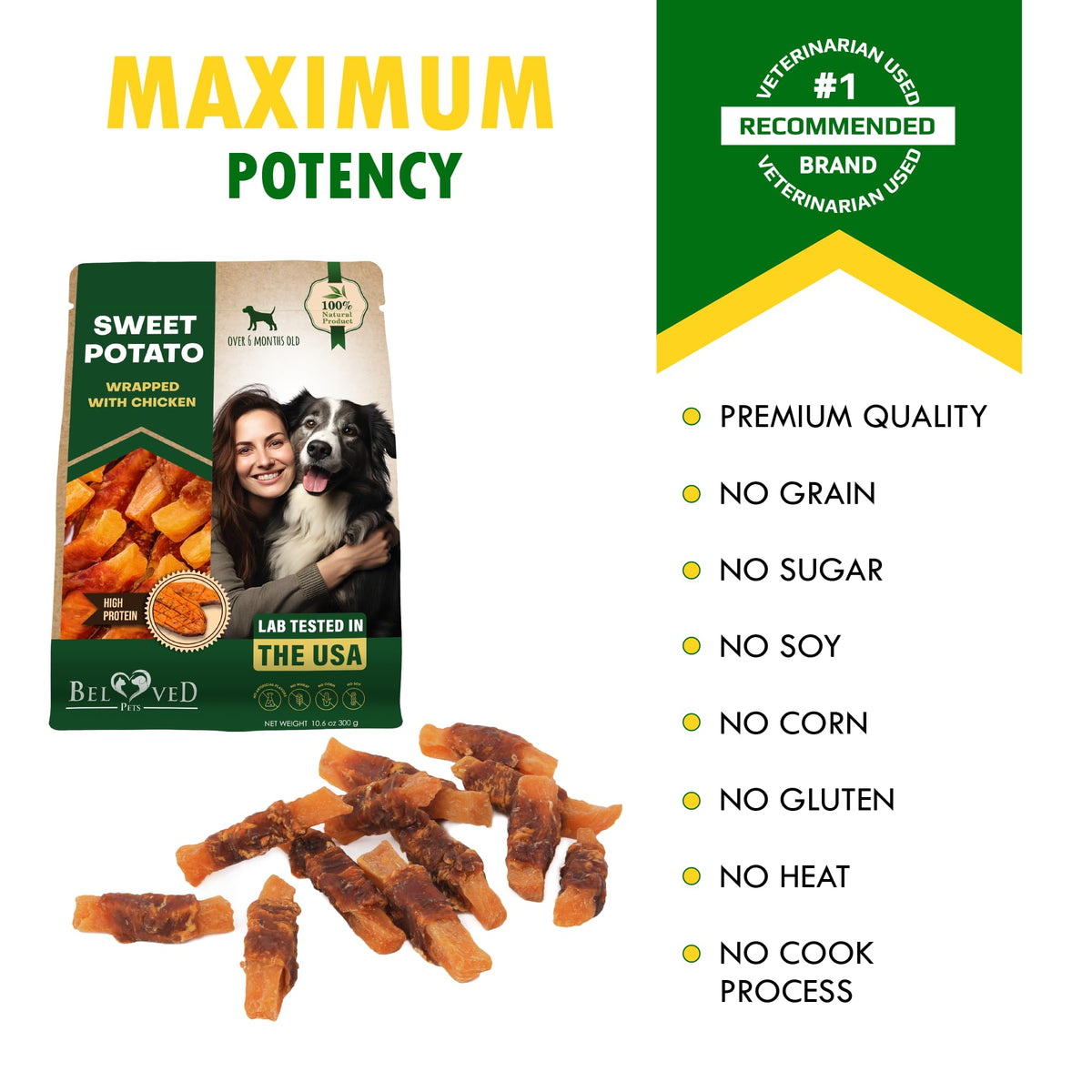 Sweet Potato Dog Treats & Chicken Chews 10.6 Oz F52243
