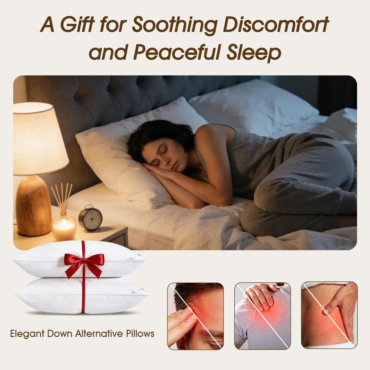 Down Alternative King Size Pillows Set of 2 P131