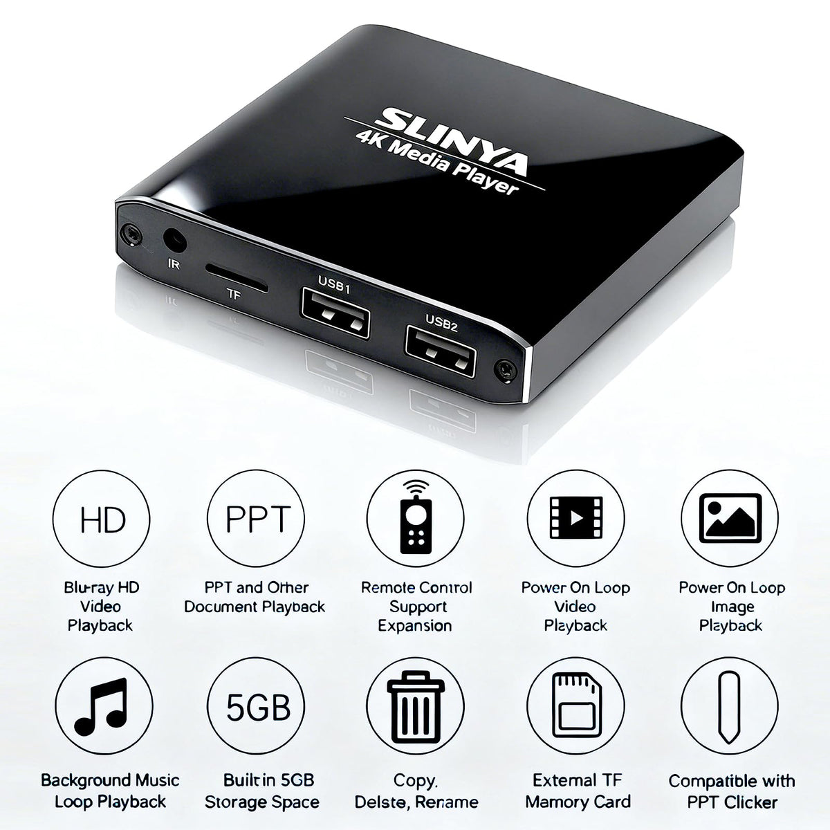 4K Ultra HD Digital Media Player with Remote Control C1790