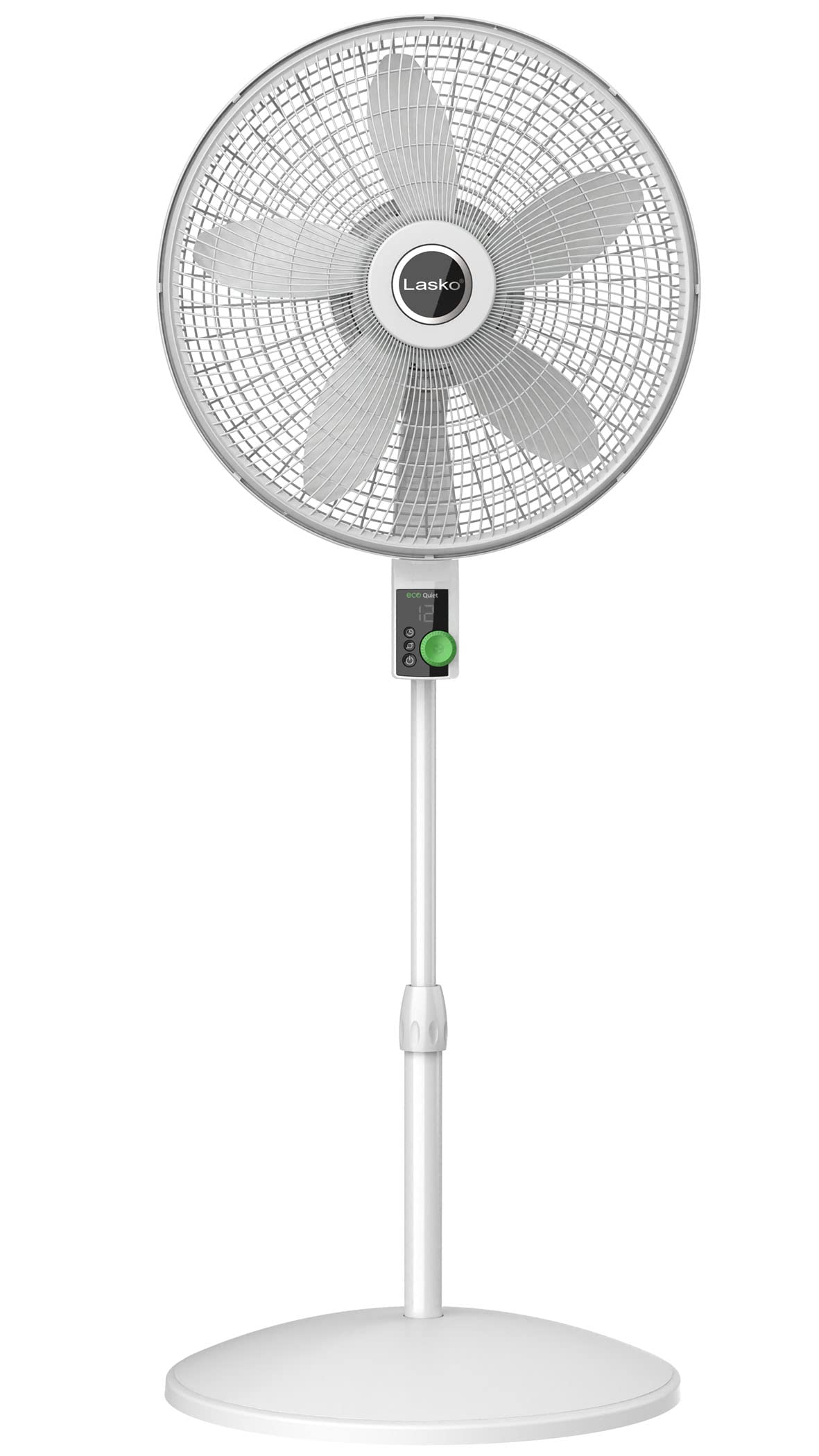 Oscillating Pedestal Fan with 12 Speeds, 8 Hour Timer, Adjustable Height, Remote Control, White Z167015